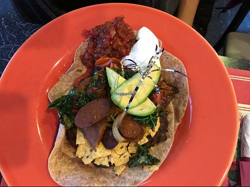 Spicy sausage and shmeggs at The Cheeze Factory Restaurant in Baraboo