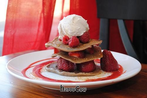 Sunday brunch - raw pancakes at The Naked Sprout in Burlington