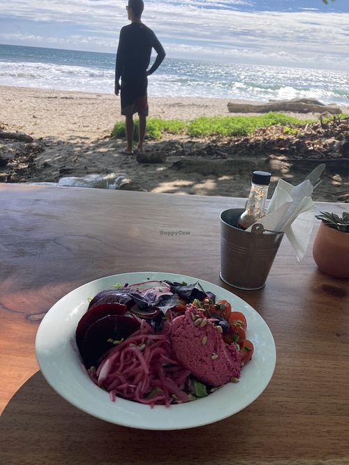 Tojo bowl at Rocamar Beach in Santa Teresa