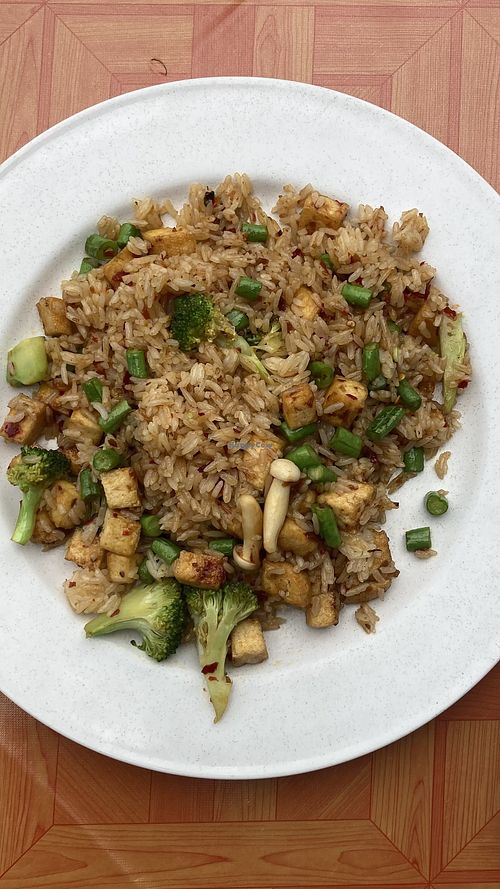 Chilli rice with tofu  at Tukta in Koh Tao