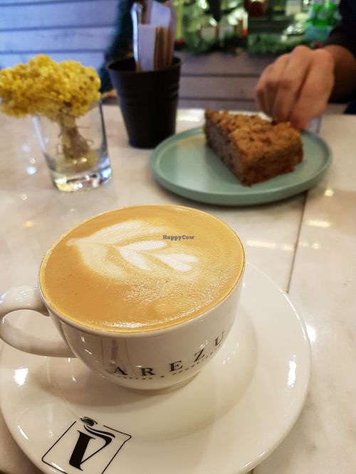 Almond milk cappuccino at Arezu Moda in Istanbul