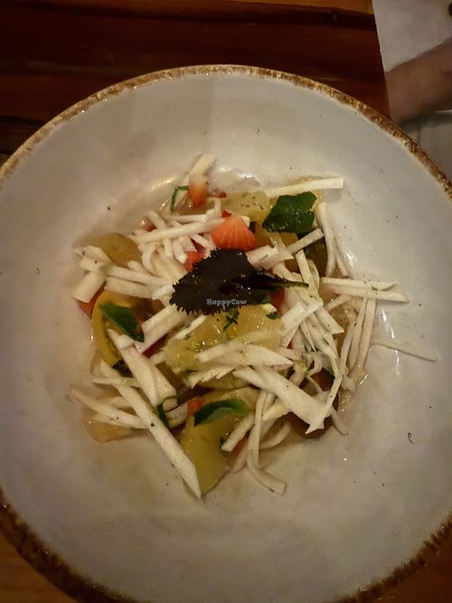 Vegan ceviche (salad really)  at Mereva in Tulum