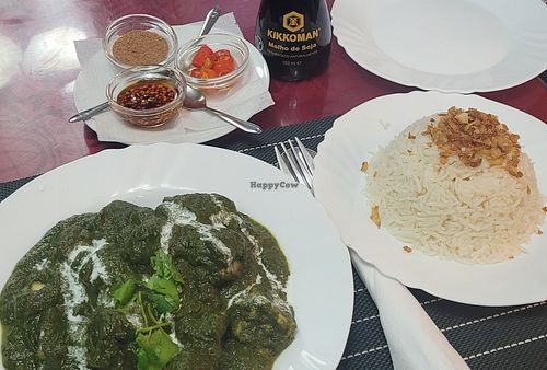 Green curry Tofu with rice at RD's in Lisbon