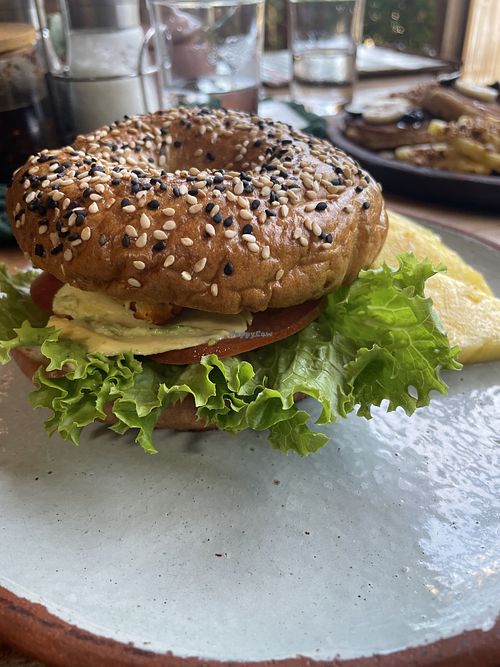 Tofu Bagel  at Doba in Mazunte