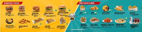 Menu  at Spotless Burgers in San Gabriel