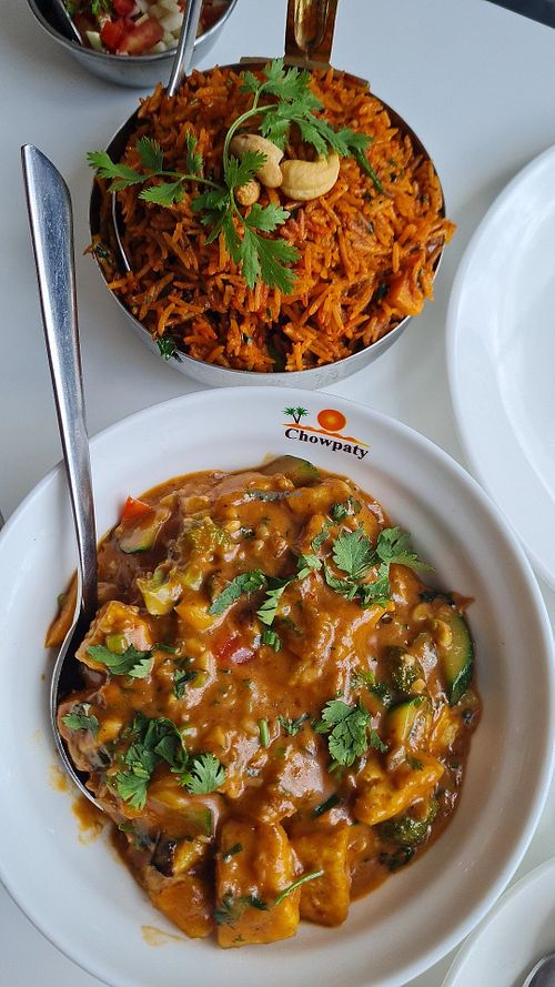 Veg Biryani & Tofu Curry at Chowpaty in Nairobi