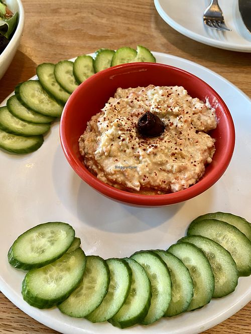 Tirokafteri with extra cucumbers subbed for pita  at Graze Kitchen  in Las Vegas