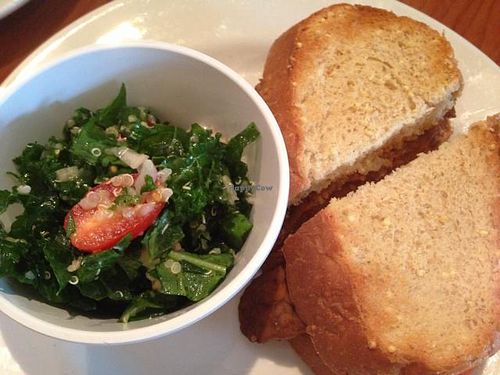 bacon and tomato sandwich with kale and quinoa salad at Dulce Vegan Bakery and Cafe in Atlanta