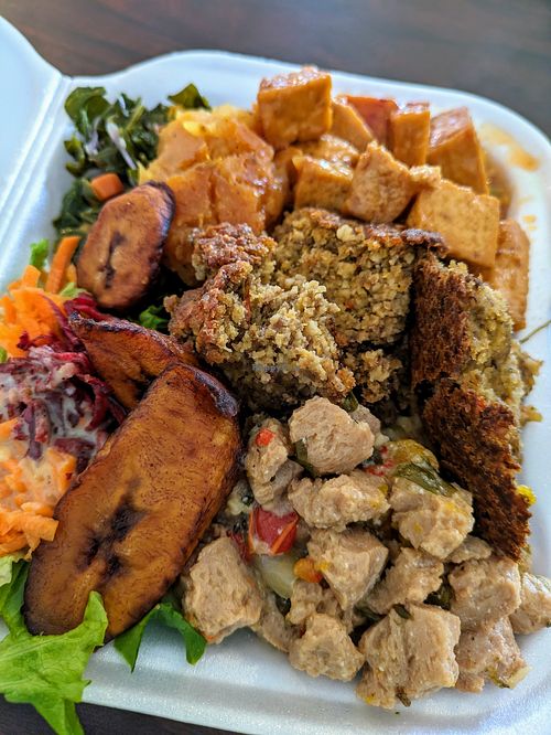 Large platter at Eden's Vegan Eatery in St Croix