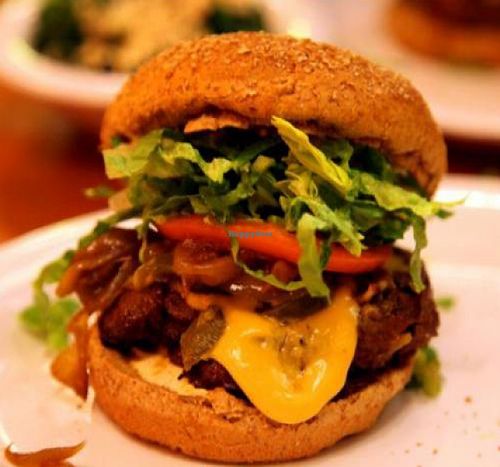 veggie burger at Veggie Grill - Farmers Market in Los Angeles
