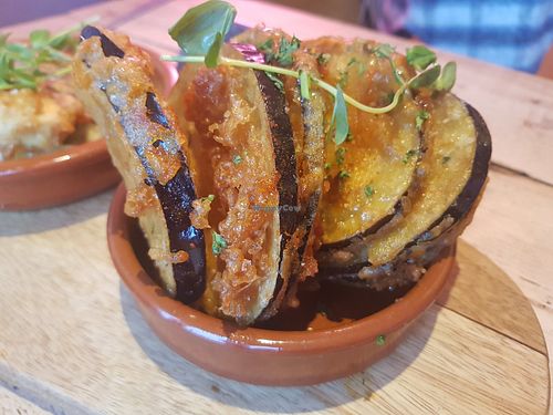 Tempura fried aubergine at SaltHouse in North Shields