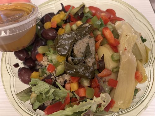 Mediterranean salad (leave off the feta and it’s vegan)  at Salad or Bust in Colorado Springs