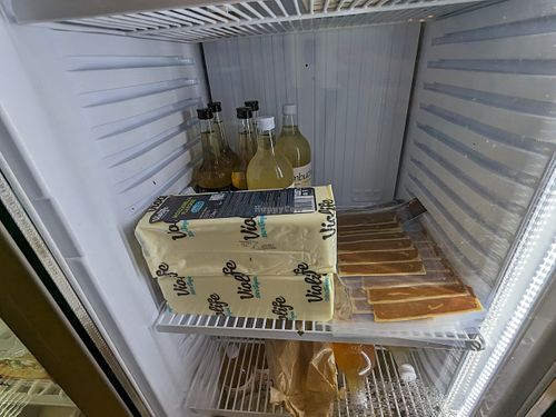 Big blocks of Violife cheez. Vegan bacon. at Red Verde in Sevilla