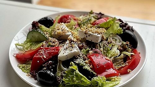 greek salad  at Ola Healthy Cafe in Khmelnytskyi