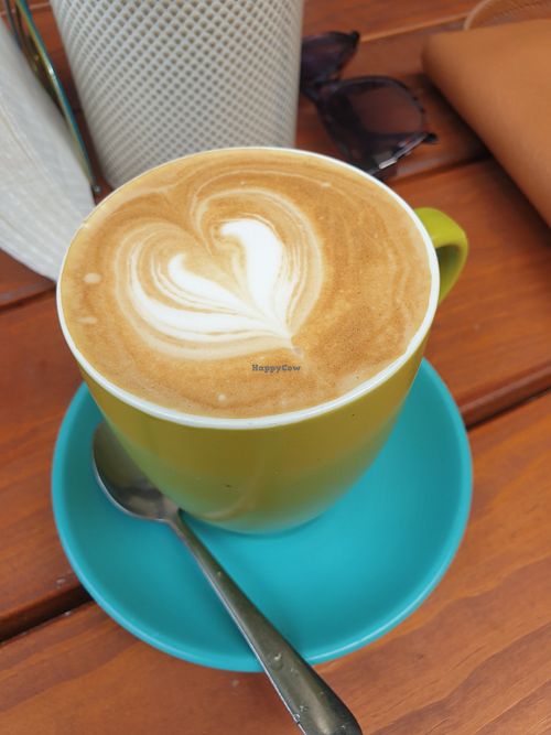 Soy latte at Karma Cafe and Fitness in Parap