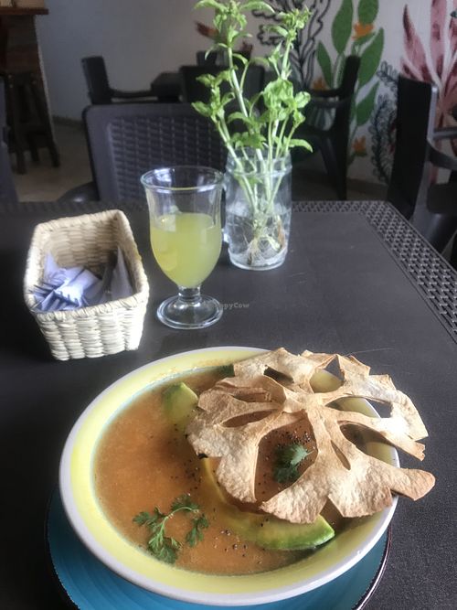 tortilla soup that was soup of the day  at El Opuesto de Salento in Salento