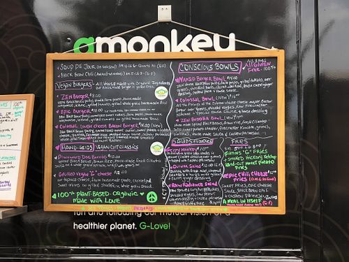 Board is very tiny at G Monkey Mobile Food Truck in Durham