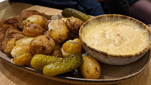 Vegan cheese fondue at Corto Bar in Clitheroe
