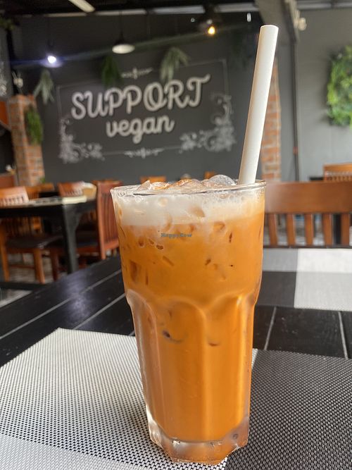 Cold Thai tea  at Plant-erian in Krabi