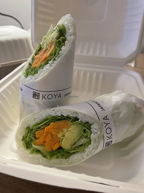 Yam & Avacado Sushi Burrito, made to be gluten free.   at Koya in Penticton