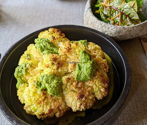 Cauliflower with chimichurri at Explora Valle Sagrado in Urquillos