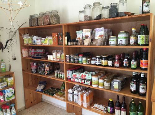 healthy foods and the like for sale at Bayit 77 in Amirim