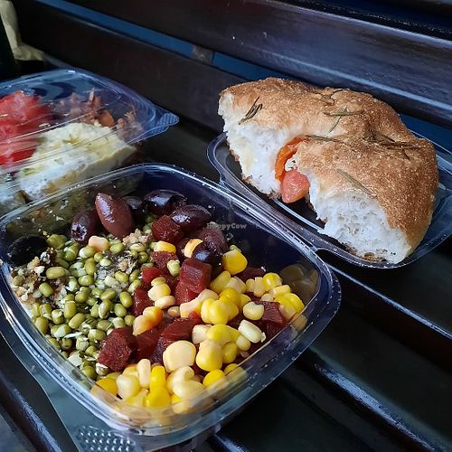 Take away salad bowl at Plant Hustler Deli in Bournemouth