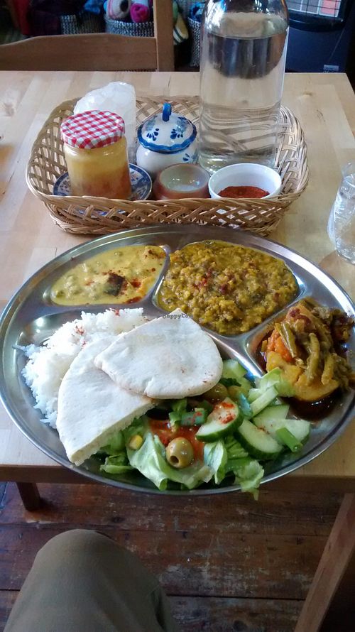My excellent thali. at Himalaya Vegetarian Cafe in Edinburgh