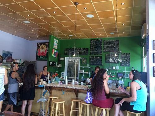 front of cafe at Choice Health Bar in Lahaina