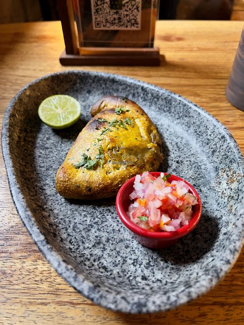 Vegallina empanada  at Salvajes in Cusco