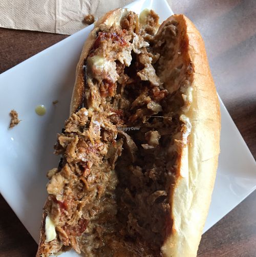 veggie cheesesteak  at Red Emma's Bookstore Coffeehouse in Baltimore
