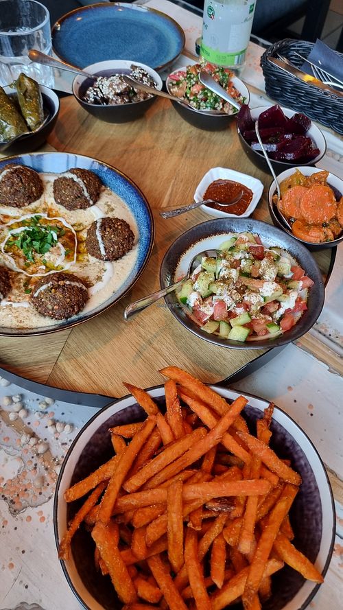 Sweet potato fries at 2eat Falafel & Hummus in Riga