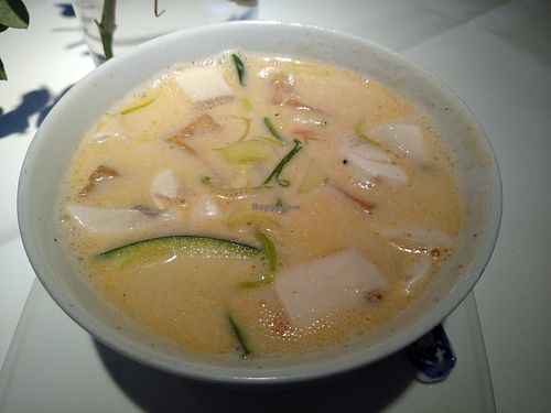 Coconut milk soup with tofu at Dschingis Chan in Aachen