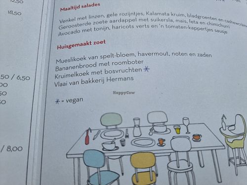 Vegan is labelled at De Brandweerkantine in Maastricht