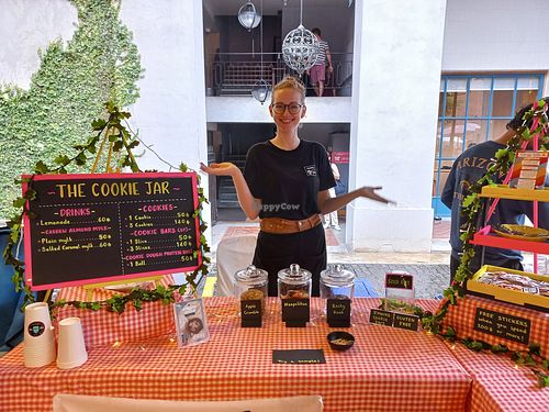 Lucy at her stall at the vegan market, August 2022. at The Cookie Jar in Chiang Mai