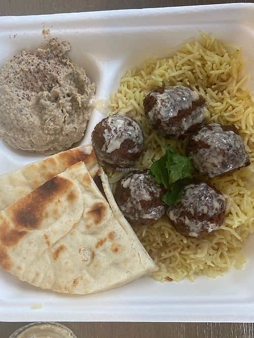 Falafel platter with babaganoush and vinaigrette  #Veganuary at Umami Global Bistro in Catonsville