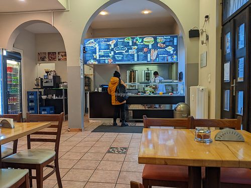 Menu and service table at Kebap & More in Munich