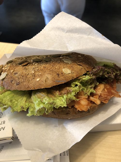 Sandwich with pulled jackfruit (3,50€)  at IKEA in Karlsruhe