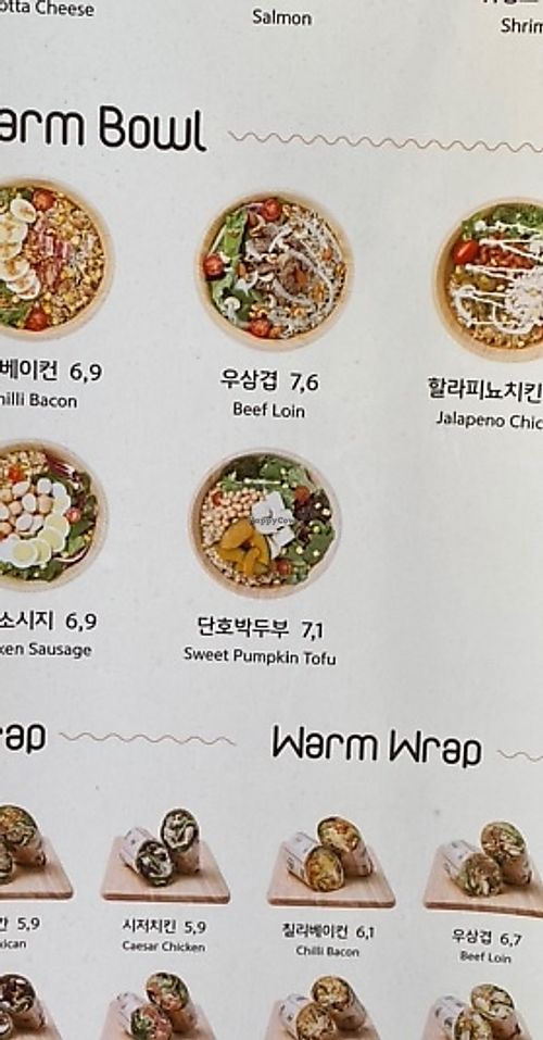 Labeled in English which def helps as I’m still learning Korean! at Salady - Mapo Station in Seoul