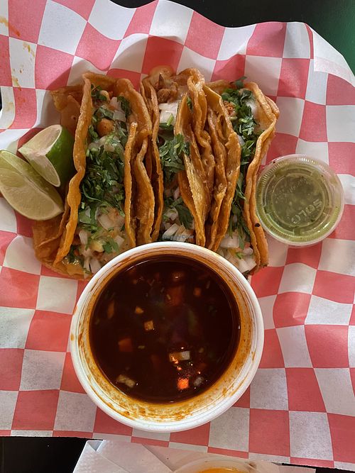 Vegan birria tacos  at Juana Tamale in Philadelphia