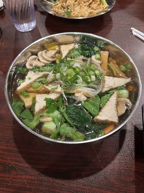 vegan XL pho ($16)   at Sizzling Kitchen in Lowell