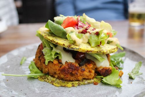 sweet potato burger at VegANGELov  in Belgrade
