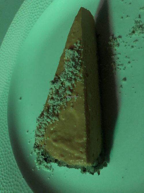 The creamy raw carrot cake goes down a treat !  at VegANGELov  in Belgrade