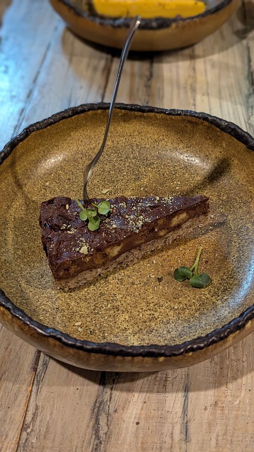Chocolate and banana cake at VegANGELov  in Belgrade