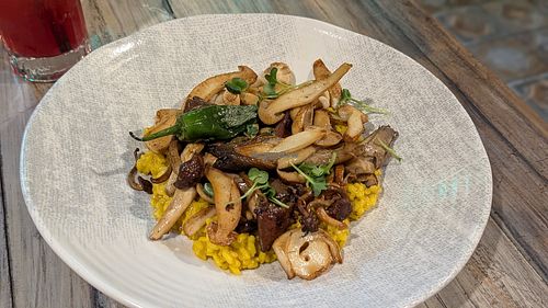 Mushroom risotto at VegANGELov  in Belgrade