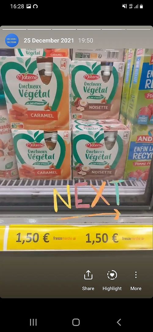 Vous trouverez très souvent des marques végétales dans le frigo at Fresco Marché. in Clichy