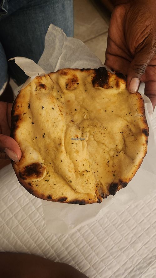 Plain naan, vegeterian not vegan. at Thali Indian Grill in St Thomas