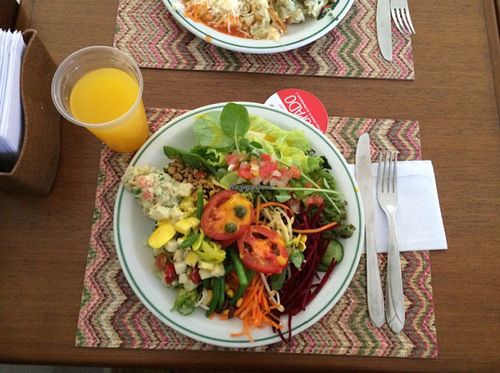 Part of the vegan options from the salad buffet. at Lagoa Tropical in Sao Paulo