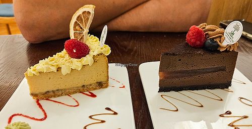 lemon cheesecake and chocolate mousse cake at LN Fortunate Coffee in Shanghai