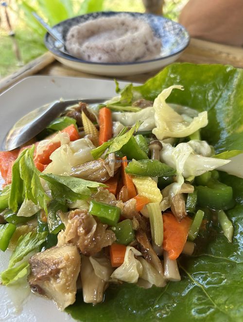 Mock duck and vegetables   at JaJa's Restaurant Thai Vegan in Koh Phangan